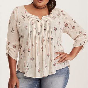 Torrid Chiffon Pleated Top
